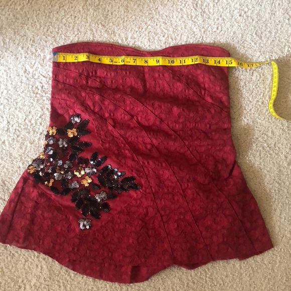 Free people lace strapless peplum top sequin - Picture 7 of 8